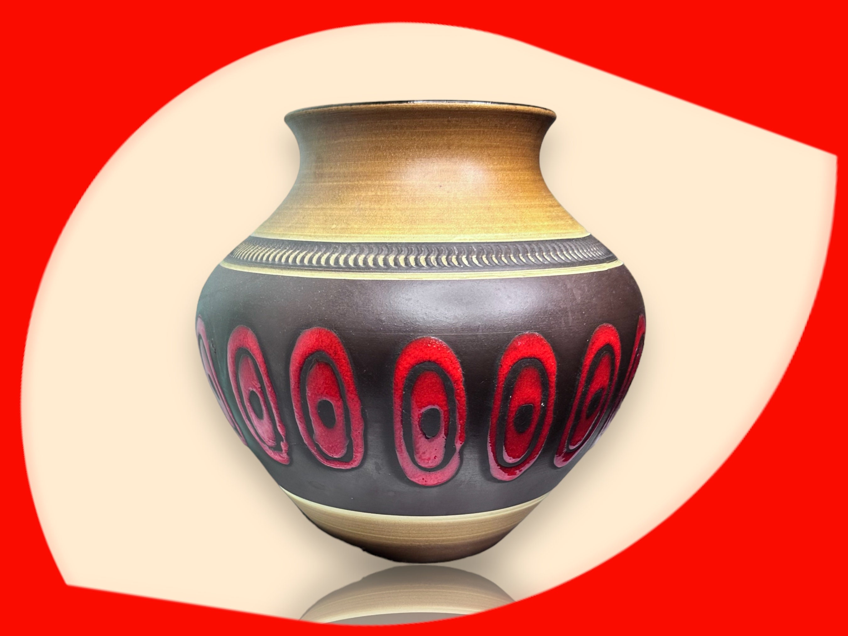 MCM, Art Pottery Fat Lava Vase by Dümler Breiden 187 20 MCM, Art Pottery Fat Lava Vase by Dümler Breiden 187 20