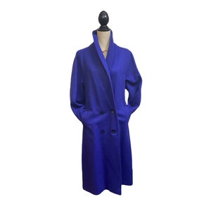 1980&#39;s Structured Purple Felted Wool Minimalist Overcoat Size 11/12
