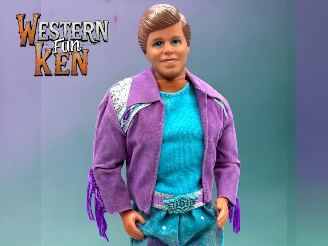 Vintage 1989 Western Fun Ken Doll – Mattel Barbie Cowboy With