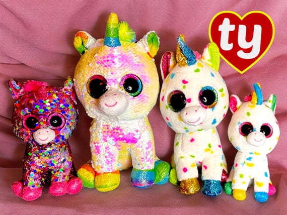 (未使用･未開封品)　Ty ビーニーブーズ ハーモニー (ユニコーン) Mサイズ ぬいぐるみ 36898 6k88evb lechien_ty-36898