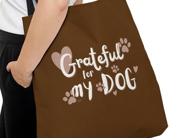 Cute Dog Tote Bag, Dog Travel Bag, Pet Tote, Dog Mom Tote, Pet Lover Gift Bag, AOP Tote Bag, Brown Tote, Dog Lover Tote, Dog Lover