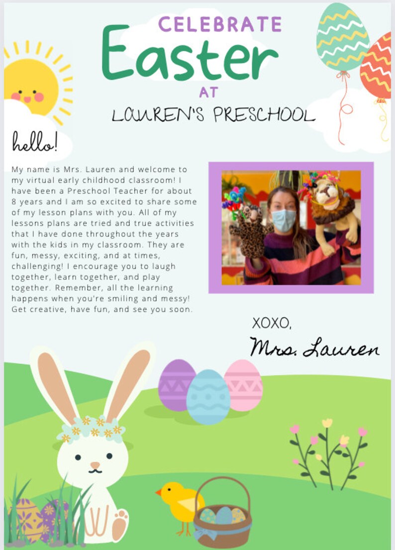 Preschool Easter Lesson Plan Montessori & Reggioemilia Etsy