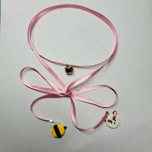 Bee and Puppycat Ribbon Necklace