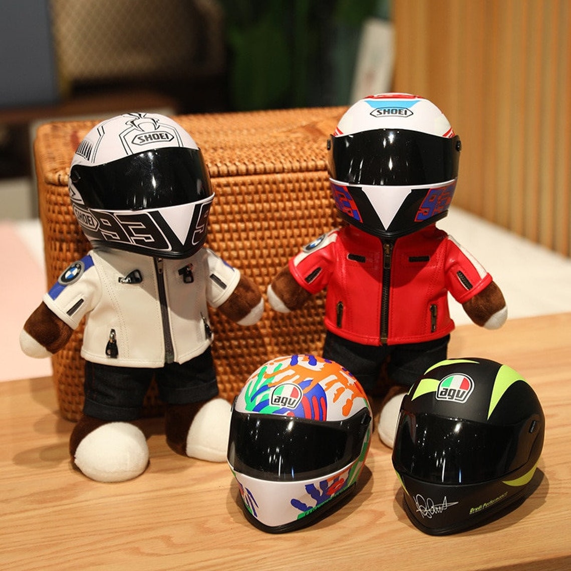 Motorcycle Teddy Bears Toys Doll Mini Motorcycle Helmet Toys Etsy