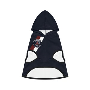 Super mignon nom personnalisé Paris Saint-Germain Soccer Pet Hoodie Cadeau pour votre animal de compagnie Sweat à capuche pour chien chat Idées cadeaux d'anniversaire de Noël image 2