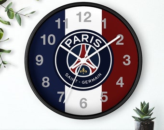 PSG Paris Saint Germain Horloge Murale | | des fans du PSG Décoration de la maison | | d’idées cadeaux Célèbre équipe de football