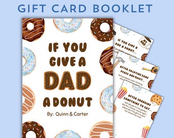 Wenn du einem Vater einen Donut schenkst |  Vatertagsgeschenkkarte Booklet Printable | Last Minute Papa Geschenk