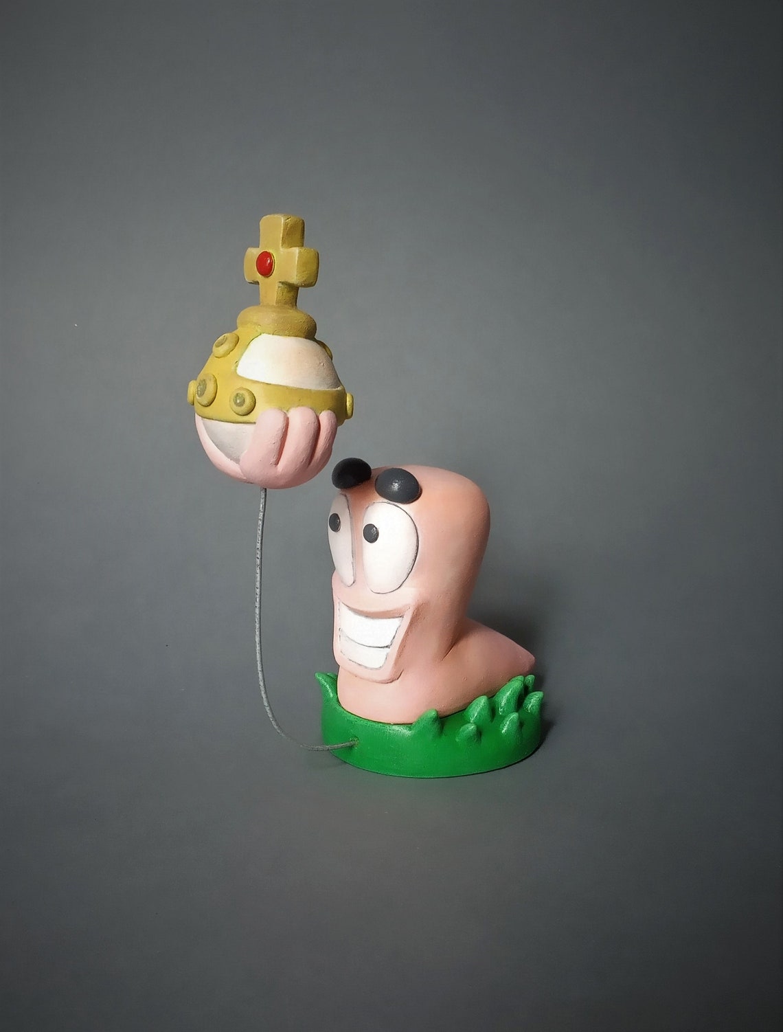 Worms Holy Hand Grenade Fan Made Clay Figure Worms Etsy