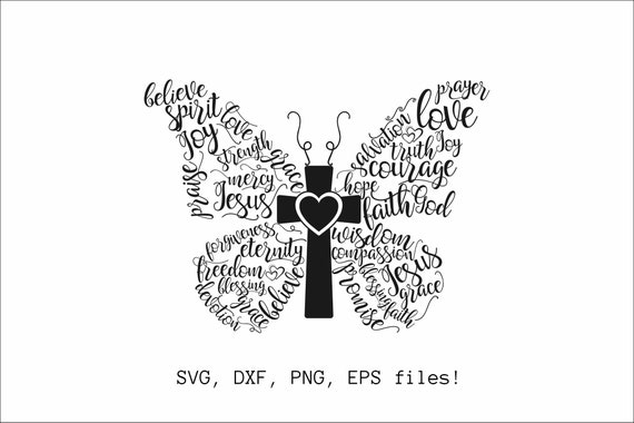 Christian Butterfly SVG Cut File SVG Eps Dxf Png Cricut | Etsy