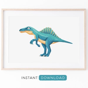 Spinosaurus Printable Wall Art | Dinosaur Portrait Illustration Poster For Your Dino Fan Kid's Room | Instant Digital Download