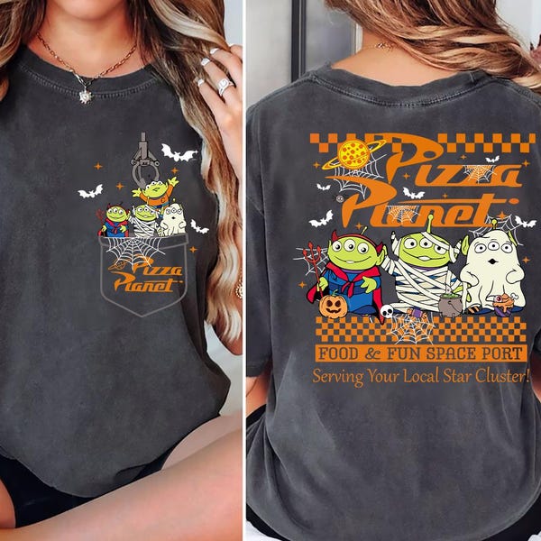 Pizza Planet Halloween Shirt Toy Story Alien Disney Tee Mickey’s Not So Scary Halloween Party Shirt Disneyland Halloween Family Trip Shirt