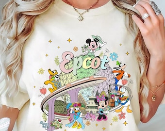 Mickey and Friends Epcot Flower and Garden Festival 2025 Shirt, Disney Epcot Spring Festival Tee, Floral Disney Trip Matching Family T-shirt