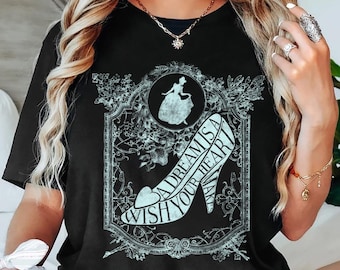 Disney Cinderella Shirt Ein Traum ist ein Wunsch Glasschuh T-Shirt Prinzessin Schloss T-Shirt Bibbidi Bobbidi Boo Magie Königreich Shirt Geschenk für Frauen