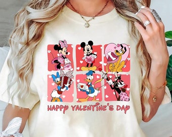 Disney Happy Valentines Day Shirt Disney Valentine Tee Valentines Gift for Disney Lovers Disney Valentine Sweatshirt and Tshirt
