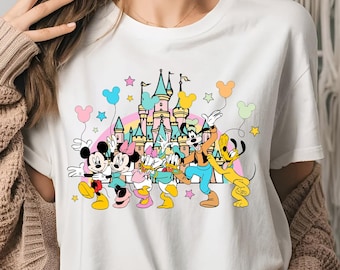 Disney Micky und Freunde Shirt, Magic Kingdom Familien Reise T-Shirt, Disneyland Passendes T-Shirt, Disney Schloss Urlaub Geschenk, Disneyworld Shirt
