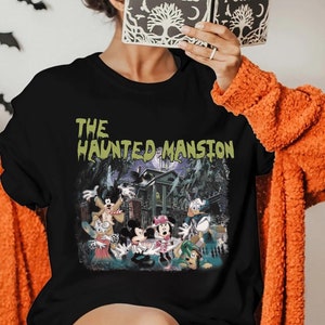 Camiseta de Halloween de Disney con la mansión encantada de Mickey y sus amigos, camiseta de Halloween de Disney con la mansión encantada de Disney, camiseta de Halloween de Disneyland