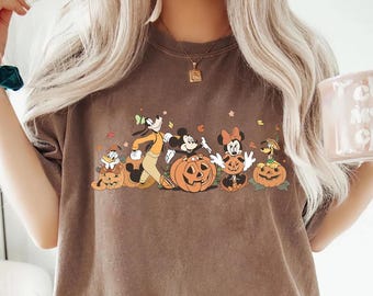 mickey and friends halloween shirt disney fall pumpkin tee disneyland autumn family trip shirt comfort colors spooky boo shirt
