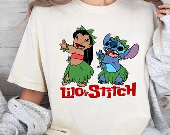 Comfort Colors Lilo and Stitch Shirt Hawaiian Dance Disney Tee Cute Stitch and Lilo Shirt Disneyland Tshirt Ohana Matching Family Trip Shirt