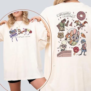 zootopia inspired shirt featuring judy hopps and nick wilde colorful cartoon design disney vacation outfit