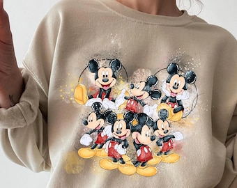 Mickey Retro Disney Shirt, Vintage Mickey Mouse Tee, Disney World T-shirt, Disneyland Matching Shirts, Watercolor Mickey Lover Gift T-Shirt