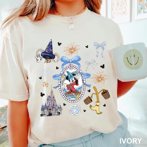 レトロファンタジアミッキーシャツ ソーサラーウィザード ミッキーマウスTシャツ ヴィンテージディズニーマジックシャツ コケット美的ディズニーTシャツ マジックキングダムTシャツ