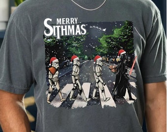 Camiseta navideña de Star Wars Merry Sithmas Darth Vader Stormtrooper Abbey camiseta regalo navideño para fanáticos de Star Wars Sudadera de Star Wars Dart Vader
