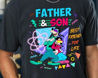 Maglietta retrò anni '90 Pippo e Max padre figlio Disney abbinata, maglietta Rad Dad, maglietta Best Friends For Life, regalo per la festa del papà a Disneyworld