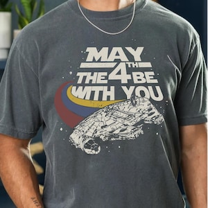 May The 4th Be With You Shirt Retro Star Wars Spaceship Tee Vintage Galaxy’s Edge Shirt Disney Star Wars Day Shirt Star Wars Lover Gift 2025
