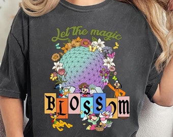 Flower and Garden Festival 2025 Shirt, Epcot Let The Magic Blossom Tee, Disney Spring Festival Sweatshirt, Mickey and Friends Floral Shirt