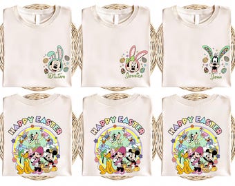 Custom Disney Easter Shirt 2026 Mickey & Friends Bunny Ears Tee Disney Easter Disneyland Shirt Easter Gift Disney Family Matching Easter Tee