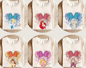 Disney Princesses Shirts, Disney Comfort Colors Ariel Shirt, Princess Cinderella, Princess Elsa, Birthday Girl Gift, Disney Princess Tshirt