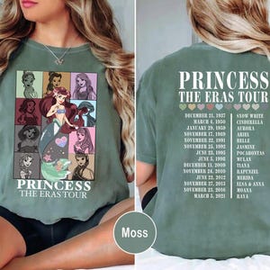 Princess-themed t-shirt for girls featuring Ariel and other Disney princesses, great for Disney trips.