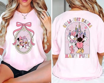 Camiseta de Disney Girls Just Wanna Have Fun, camiseta de verano de Disney Minnie Daisy, camiseta de Disney Besties, camiseta de vacaciones de Disneyworld, regalo de verano de Disney