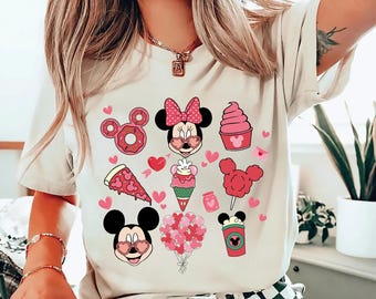 Disney Mickey Minnie Valentine Shirt Mickey Minnie Valentine Tee Valentines Gift for Disney Lover Mickey Minnie Love Valentine Sweatshirt