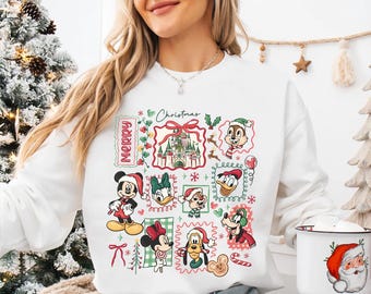 Maglietta natalizia Disney Topolino e i suoi amici Disneyland Disney World viaggio famiglia maglietta coordinata maglietta festa di Natale molto allegra di Topolino 2025