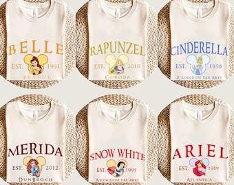Camisas de Princesas Disney, Camisa Disney Comfort Colors® Ariel, Princesa Cenicienta, Princesa Elsa, Regalo de cumpleañera, Camiseta Princesa Disney