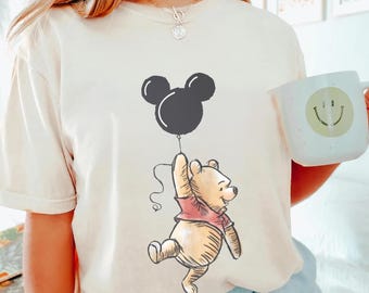 Camiseta retro de Pooh con colores cómodos para viajes familiares a Disneyworld