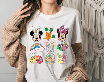 Easter Mickey Minnie Shirt, Disney Easter Bunny Tee, Mickey and Minnie Easter Egg Hunt Shirt, Spring Disney Family Matching Gift Tee