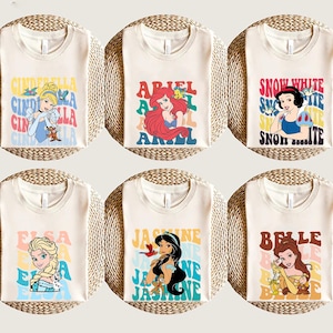 Disney Princesses Shirts, Disney Comfort Colors Ariel Shirt, Princess Cinderella, Princess Elsa, Birthday Girl Gift, Disney Princess Tshirt