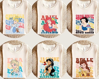 Disney Princesses Shirts, Disney Comfort Colors Ariel Shirt, Princess Cinderella, Princess Elsa, Birthday Girl Gift, Disney Princess Tshirt