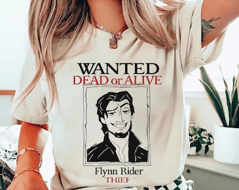 Disney Tangled Flynn Rider Wanted Shirt Vintage Thief Tee Funny Tangled Tshirt Comfort Colors Disney World Magic Kingdom Family Vacation Tee