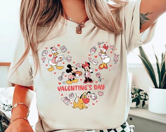 Disney Valentines Day Shirt Mickey and Minnie Loving T-Shirt Valentines Gift for Disney Lover Couples Mickey and Minnie Valentine Sweatshirt