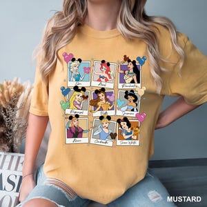 Disney Princess t-shirt with Elsa, Ariel, Belle, and Jasmine, great for family Disney trips or as a gift for Disney princess lovers.