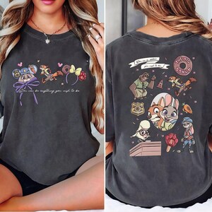 zootopia inspired shirt featuring judy hopps and nick wilde colorful cartoon design disney vacation outfit