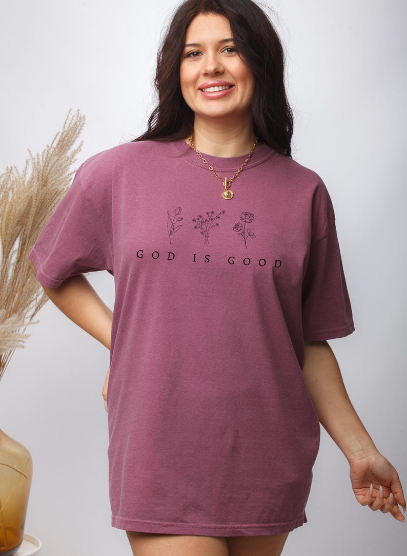 God is Good faith sweatshirt, ideal Christian gift for churchgoers, spiritual gatherings, or religious celebrations.
