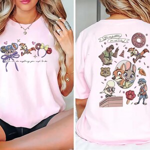 zootopia inspired shirt featuring judy hopps and nick wilde colorful cartoon design disney vacation outfit