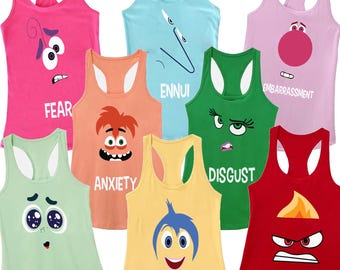Inside Out Characters Tank Top Family Matching Disney Shirt Disneyland Trip Inside Out Character Tank Group Disney Vacation Tanks For Gift