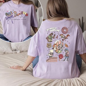 zootopia inspired shirt featuring judy hopps and nick wilde colorful cartoon design disney vacation outfit