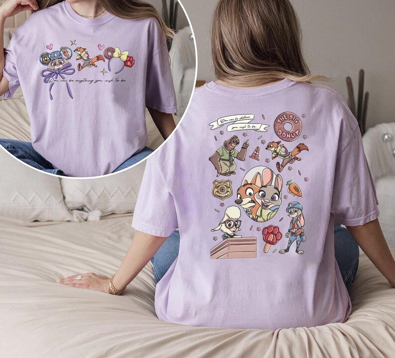 zootopia inspired shirt featuring judy hopps and nick wilde colorful cartoon design disney vacation outfit