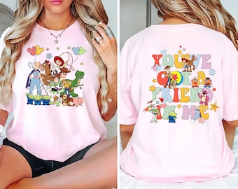Disney Toy Story You've Got a Friend in Me T-shirt personaggio T-shirt con Woody Buzz Jessie Magliette abbinate Disney Family per fan di Toy Story